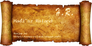 Haász Roland névjegykártya
